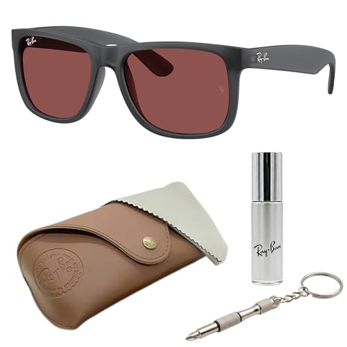 Image of Ray-Ban RB4165 JUSTIN CLASSIC Square Shape Sunglasses for Men with Official Eyewear Kit