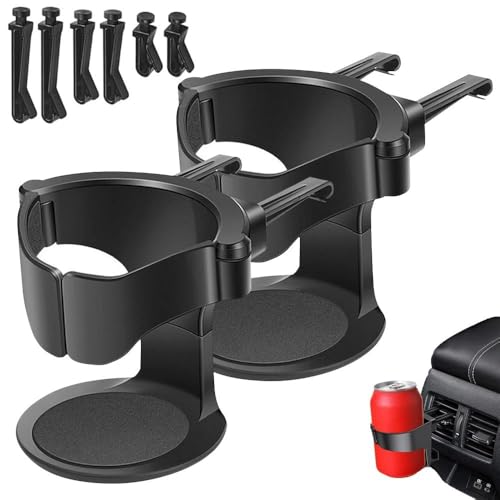 Adjustable Car Cup Holder Cup Holder for Cars With 3 Pairs Ventile Clips for Most Cars Cup Holder with Adjustable Base Universal Car Drink Holders for Coffee Cups Drinks Car Ashtrays (Black)
