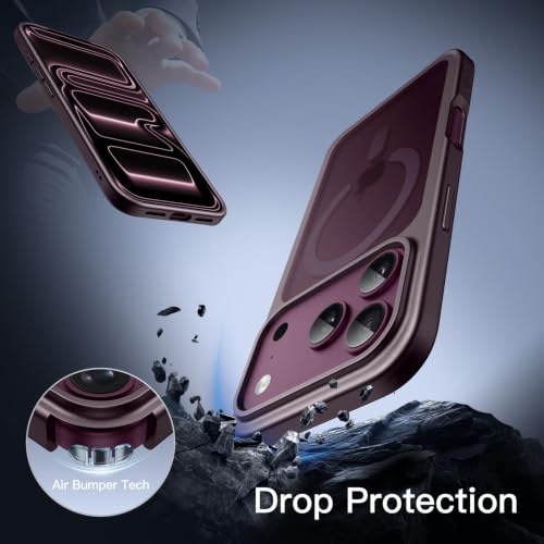 Image of JETech Magnetic Matte Cover Case for iPhone New Pro, Dark Cherry