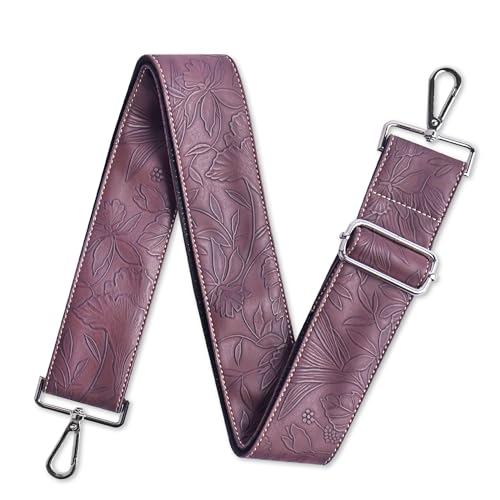 Image of Purse Straps Replacement Crossbody,Crochet Purse Strap for Handbags,Wide Shoulder Straps for Bags(1-Carved Brown)