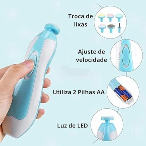 Cortador de Unha Com Luz de LED Aparador Lixa de Unha de Bebê Recém Nascido e Crianças Maiores Kit E