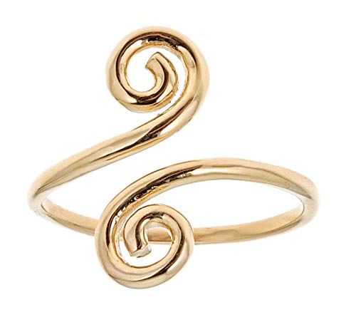 Ritastephens 14k Solid Yellow Gold Swirl Adjustable Ring or Toe Ring