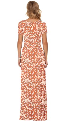 Image of AUSELILY Women's Classic Short Sleeve Loose Plain Casual Long Maxi Dresses for Women 2026