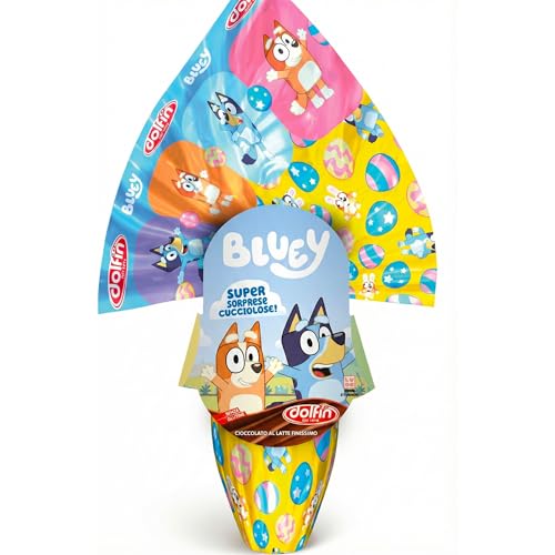Dolfin Uovo Pasqua Con Cioccolato Finissimo al Latte Bluey 220gr - Senza Glutine