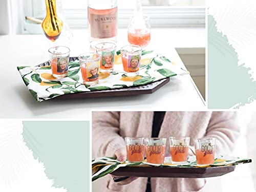 The Golden Girls "Thirsty Salty Extra Savage" 1.5-Ounce Mini Glass Cups, Set Of 4 | Official Tv Show Collectible Drinkware | Novelty Kitchen Gifts, Shot Glasses For Home Barware #TOP5