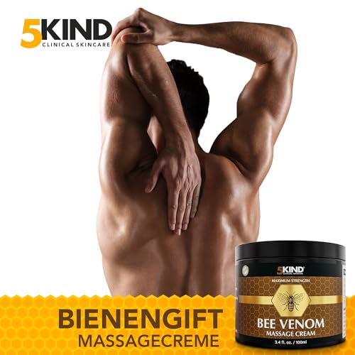 5Kind Bienengiftsalbe Maximale Stärke 100ml - Bienengiftcreme - Bee Cream Natürlich Massage für Gelenke & Muskeln, Lendenwirbelsäule, Knie, Nacken, Schulter & Füße - Verantwortungsbewusst Gewonnen