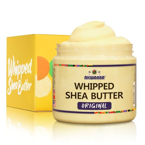 AKWAABA Whipped Shea Butter (Fragrance-Free) Nourishes & Moisturizes | Made with Shea Butter | No Dyes & Parabens | 12 oz / 340 g