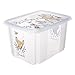 Produktbild keeeper Bambi Aufbewahrungsbox mit Deckel, Dreh- und stapelbar, Für Kinder, 30 l, Karolina, Transparent