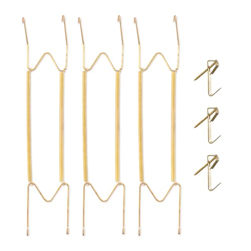 Bilillo Plate Hangers Gold for 16-20 Inch Plates 3 Pack