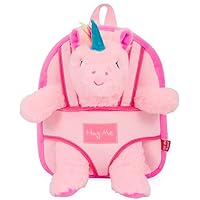 Cute Plush Animal Backpack for Kids 3 4 5 Years with Fluffy Stuffed Puppet - Toddler Children Soft Daypack for School - Baby Boy Girl Cuddly Animal Handbag for Infant - Perletti
