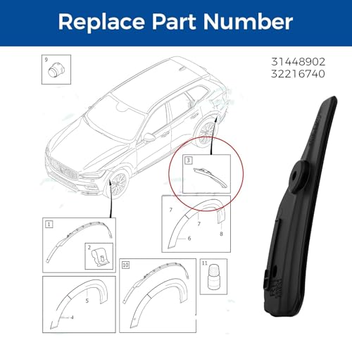 Guardabarros interior de rueda trasera para Volvo XC60: protector contra impactos lateral 7