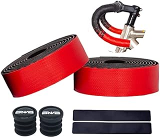 Bicycle Handlebar Tape Shock-Absorbent Gradient Color Road Bike Bar Tape with Bar End Plugs (2 Rolls,Red)