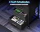 Coleshome Gaming Tisch mit LED, 130 × 100 cm Reversibler Gaming Schreibtisch mit Schubladen & Steckdosen, Eckschreibtisch mit Ablagefach & Stauraum, Schwarz