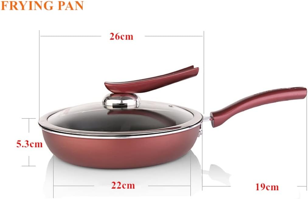 JSEIAJB 7 Piece Food Grade Aluminum Alloy Cookware Set Heat Resistant Stock Pot + Wok Frying Pan with Glass Lid Kitchen Cookware