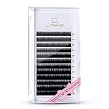 LANKIZ Eyelash Extension D Curl 0.15mm Faux Mink Individual Lash Extensions Mixed Tray Black Volume Eyelash Extension Supplies Salon Perfect Use.