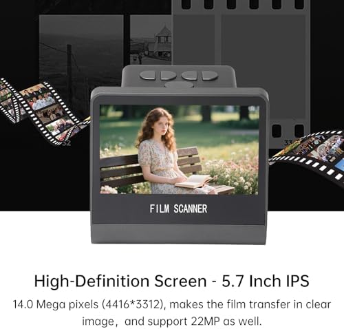 ciciglow Film and Slide Scanner, 14MP Film Scanner with 5 Inch LCD Screen, Converts Slides and Negatives to Digital Photos, Built in 16GB Memory Suitable for 135 110 126KPK Super 8 — 사진 4