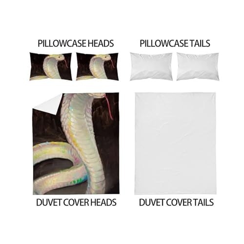 Housse de couette super king serpent microfibre animaux 260x220cm - 4
