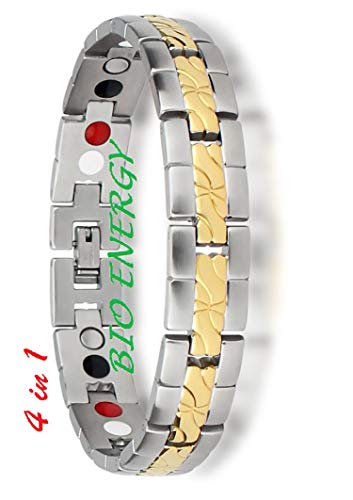 👍 4 ELEMENTI: Magneti Ioni negativi Infrarosso lontano Germanio Terapia magnetica sana Ansia Il braccialetto aiuta ad aumentare il livello di energia complessivo per ridurre il sollievo dall'ansia da stress. Supporto: supporto per spalla supporto per stecca per polso o cinghia per supporto gomito tennis Braccialetto uomo acciaio costruzioni magnetiche braccialetto donna