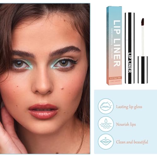 Detachable Lip Liner 3 Pcs Lip Stain Peel Off Peel Off Lip Liner Detachable Lip Liner Peel Off with Hyaluronic Acid&Vitamin E Outline the Lip Shape Highlight Lip Color Light Brown - Image 6