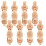 Alasum 10 Stück Holzspindeln aus Massivem Holz mit Römischen Säulenköpfen Einfach zu Montieren Vielseitig Einsetzbar für Outdoor Dekoration und Parkgestaltung