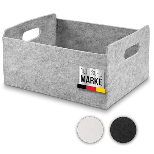 beschmann Aufbewahrungskorb Filz Organizer faltbare Aufbewahrungsbox Filzbox Aufbewahrung Filz Aufbewahrungsbox Kleiderschrank Regal Korb Filzkorb Aufbewahrung Kleiderschrank (grau, 1er)