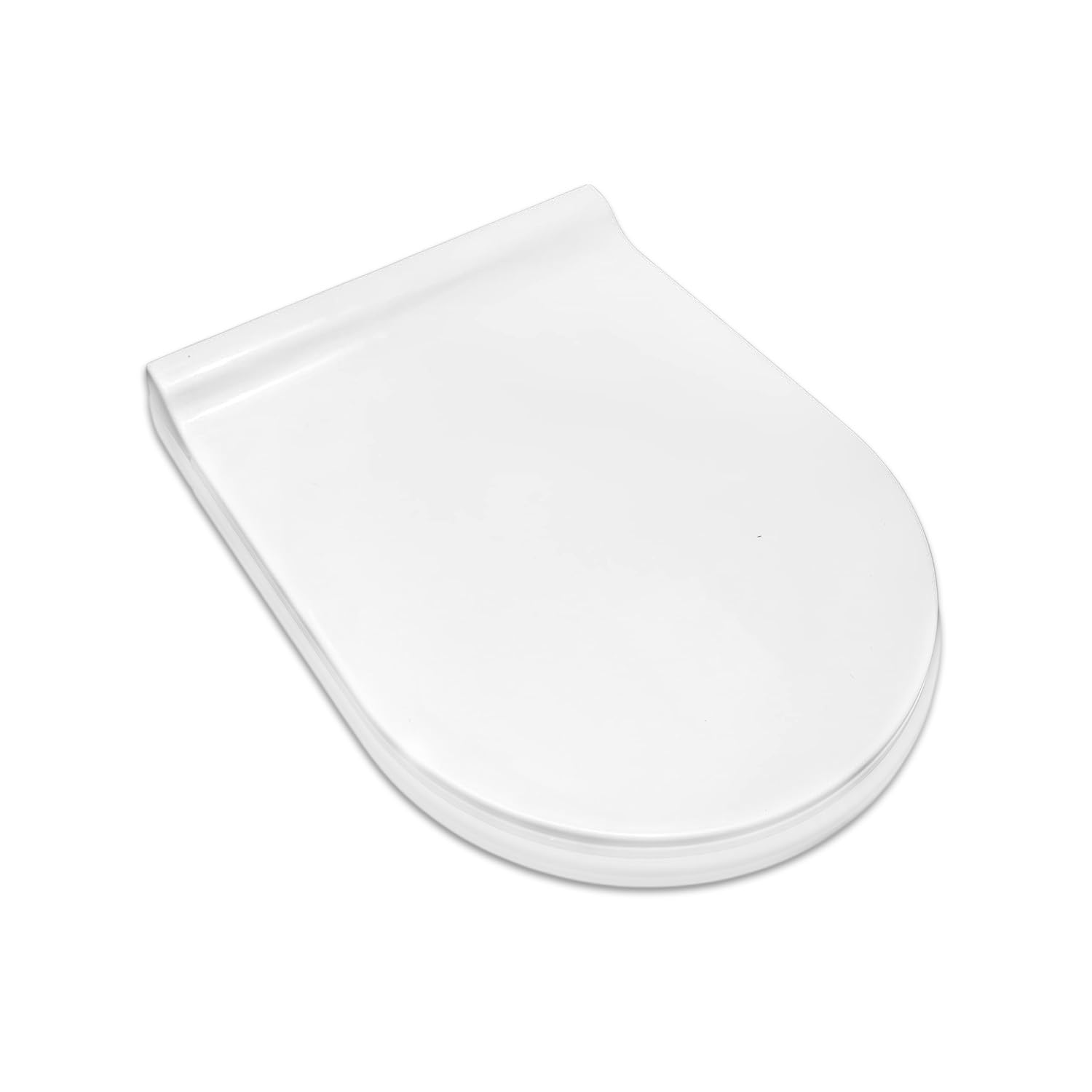ELEGANT CASA Polypropylene A18 Sleek Toilet Seat Cover Commode Cover-Easy Installation Stable Hinge to Prevent Shifting Soft-Closing Color White Sleek Design Size 45X36 Hole Distance 13-18Cm -1 Set.-image-22