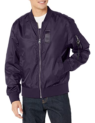 Guess Men's Nylon Flight Jacket, Smart Blue, M #TOP7