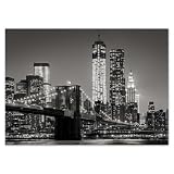 Póster de pared de 70 x 50 cm, diseño del puente de Manhattan de Nueva York, n.º H1683M_PL1G