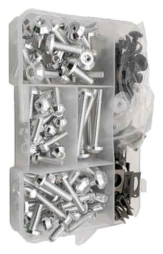 �E�B���h�X�N���[�� �t�F�A�����O �{���g �p XSR 700 900 TDM900 YBR125 YZF R15 XT660 MT125 �{�f�B���[�N�l�W �I�[�g�o�C�t�F�A�����O�{���g�i�b�g�L�b�g �t�@�X�i�[�N���b�v(Sliver)