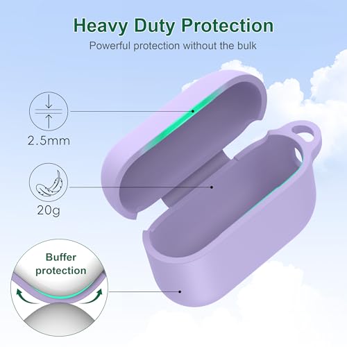 Image of R-fun for AirPods Pro 3rd Generation Case with Cleaner Kit, Soft Silicone Protective Case Cover for Apple AirPod Pro 3 for Women Men, AirPods Pro Case Accessories with Keychain, Banana Violet