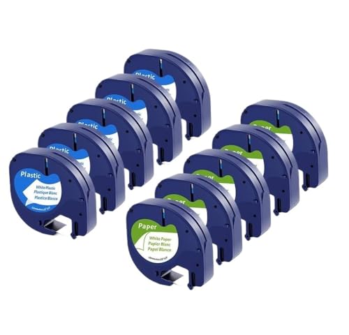 �����e�[�v�l�ߑւ��p 12mm 5/10�p�b�N ���x���v�����^�[ LT-100H LT-100T 12267 91331 91203�Ή�(5 Paper 5 Plastic)