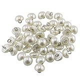 Tegg Half Domed Button 50PCS 10mm Cream-Coloured Half Ball Pearl Buttons with Metal Shank for...