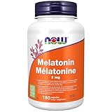 NOW Foods Supplements, Melatonin 3 mg, Free Radical Scavenger*, Healthy Sleep Cycle*, 180 Veg Capsules