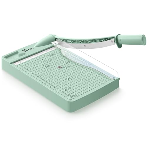 Firbon 12" Guillotine Paper Cutter, Heavy Duty 12-Sheet Capacity Trimmer