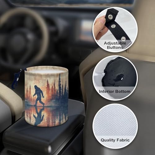 Image of Bigfoot Forest Collapsible Waste Basket Bin Car Trash Can Seat - Car Garbage Bag,Small Trash Can Car Accessories Interior for Car SUV Trucks