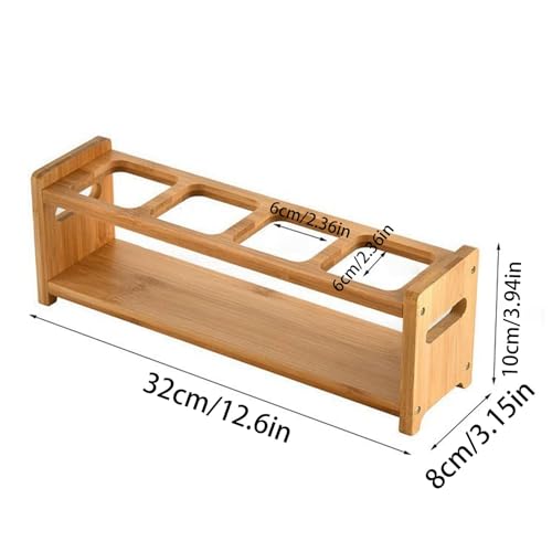 Soporte de botella de aceite de madera y estante de almacenamiento de cocina 6