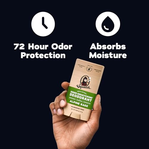 Dr. Squatch Natural Men’s Deodorant – Aluminum Free Natural Deodorant Men with Charcoal & Postbiotics for 72-Hour Odor Protection – Alpine Sage + Fresh Falls, 2.65oz Stick (2-Pack) - image 3