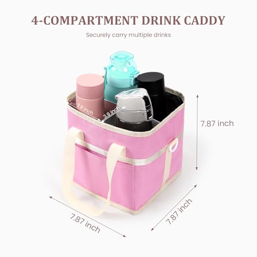 YFGBCX 4 Compartment Drink Carrier Bag Insulated Tumbler Caddy with Handle and Shoulder St - image 3