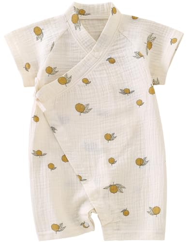 Image of BINIDUCKLING Baby Kimono Cotton Muslin Romper Clothes Newborn - 24 Months