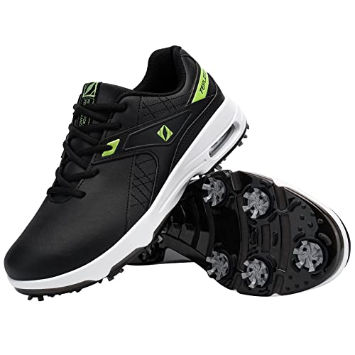 Fenlern Men's Golf Shoes Non-Slip Water-Resistant Lightweight, Black White 10.5 #TOP6