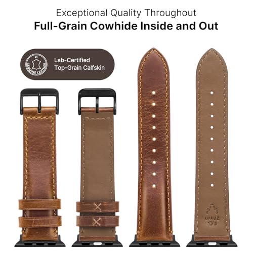 Fullmosa Leather Apple Watch Strap Compatible with Apple Watch Band 42mm 44mm 45mm 46mm 49mm 38mm 40mm 41mm, Replacement iWatch Strap for Apple Watch Ultra3/2/1 SE3/2/1 Series 11/10/9/8/7/6/5/4/3/2/1