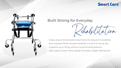 Image of SMARTCARE Hemiplegia Training Walker SC-914K | Adjustable Height & Width, 8-Wheel Stability, Padded Support, Safety Brakes, Elderly & Rehabilitation Assisted Walker | Suitable for User Height (90-110 cm)