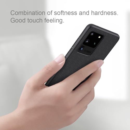 Image of Nillkin Case for Samsung Galaxy S20 S 20 Ultra 5G (6.9 inch Inch) Textured Series Nylon Fiber Tough & Durable PC + TPU Material Luxury Protect Black