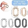 SUNNYCLUE 1 Box 30Pcs Alloy Oval Key Ring Spring Gate Rings Metal Gold Silver Black Carabiner Buckle Clip Clasps Purse Trigger Snap Hook Gate Key O Ring for Jewelry Making Keyring Bag Diy Craft Supply #1