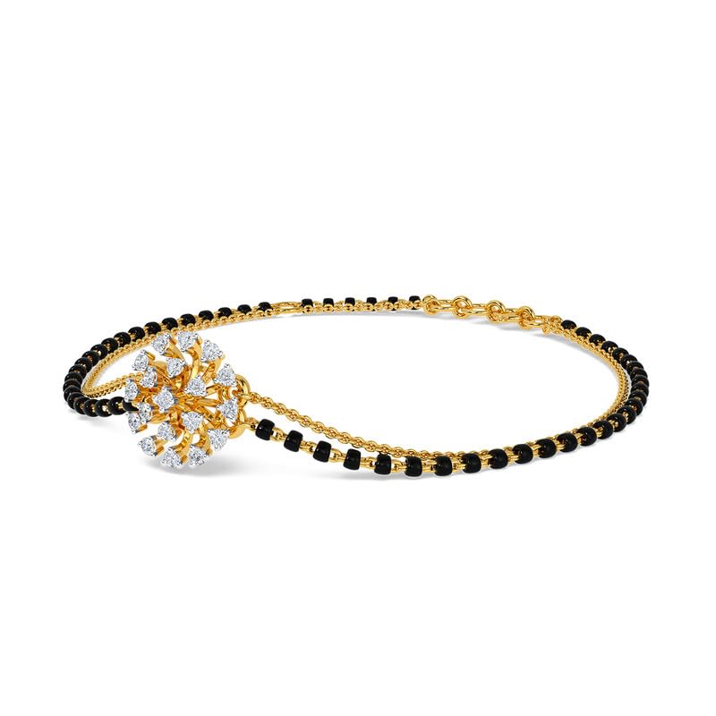 Image of KISNA Diamond Gold Mangalsutra Bracelet for Women