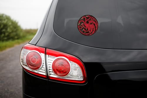Image of Elektroplate Game of Thrones House Targaryen Dynamic Car Decal 3.5 inch | Officially Licensed - Weatherproof Automotive Grade Vinyl Dragon Sticker for Water Bottle, Laptop & More - Made in the USA
