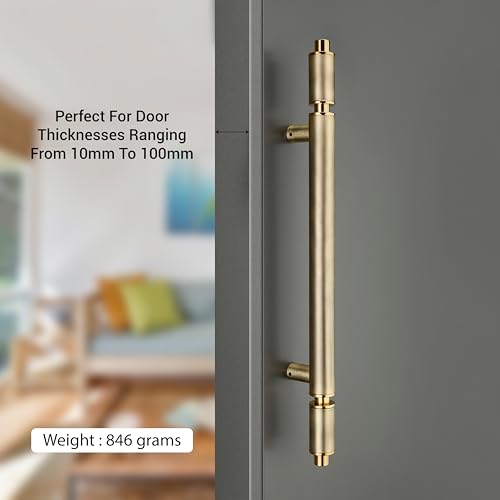 Image of LAPO Premium Stainless Steel Main Door Handle 20 Inch | Heavy Duty Antique PVD Gold Finish Pull Handle | Hole to Hole Size 12 Inch | Durable & Stylish Entrance Handle | 3 Years Manufacturer Warranty