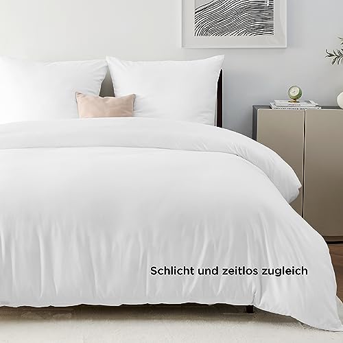 BEDSURE Bettwäsche 200x200 3teilig Mikrofaser - Weiß, 80x80 Kissen – Ansicht 3