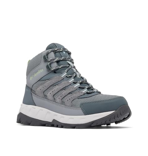 Columbia Womens Strata Trail Mid Waterproof, Titanium Grey Steel/Sage Leaf,