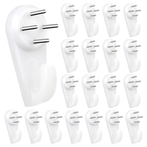 Bilkeru 700420 20 Pcs Plastics No Trace Picture Hangers Picture Hangers Hanging Kit Invisible Nail Screws Wall Hooks Hardwall Drywall Hooks cover